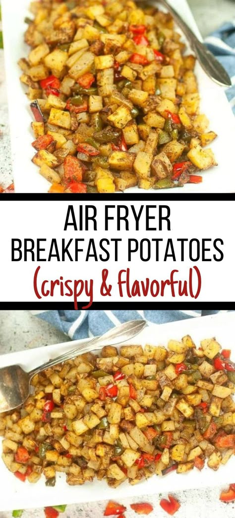 Start your day off right with these flavorful air fryer breakfast potatoes. They’re crispy on the outside, tender on the inside, ready in less than 30 minutes and made with simple ingredients. Fried Breakfast Potatoes, Air Fryer Breakfast Potatoes, Crispy Breakfast Potatoes, Leftover Breakfast, Air Fry Potatoes, Potato Breakfast Recipes, Breakfast Sides Dishes, Breakfast Sides, Air Fryer Breakfast