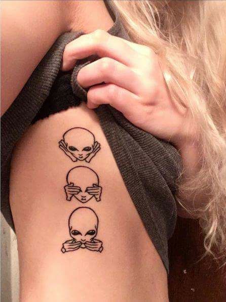 Tattoo Homme, Evil Tattoo, Beginner Tattoos, Alien Tattoo, Geniale Tattoos, Best Sleeve Tattoos, No Evil, Funny Tattoos, Dream Tattoos