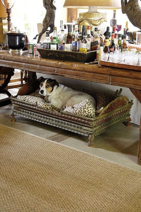 Bunny Williams, Ballard Designs, Bars For Home, Dog Bed, A Dog, Interior Designers, Decor Inspiration, Liquor, Beautiful Homes