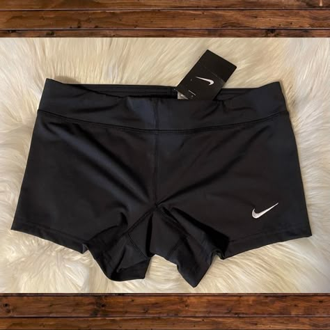 Nike Sport Shorts. Size S. New With Tags Cute Nike Outfits For Women, Nike Clothes Aesthetic, Nike Volleyball Shorts, Black Sports Pants, Nike Women Outfits, Nike Spandex Shorts, Cheer Shorts, Nike Clothes, Short Nike