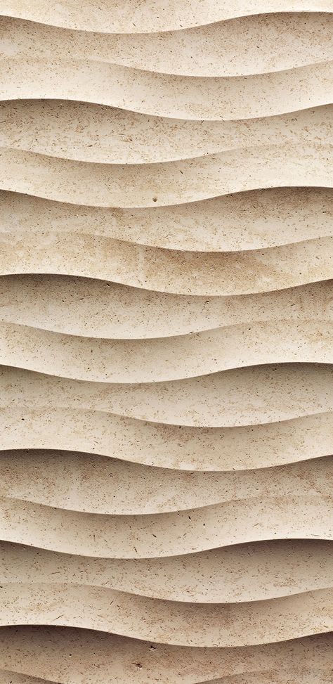 Aquatic suggestions, like the pattern produced by the continuous flowing of the waves on the sand sea-bottoms, become inspiration for Fondo, a refined 3d texture for tiles able to exalt stone. Sand Patterns Texture, Sand Stone Texture Seamless, Sand Interior Design, Sand Wall Texture, Sand Stone Texture, Sand Stone Wall, Textured Stone Wall, Sand Tiles, Desert Texture