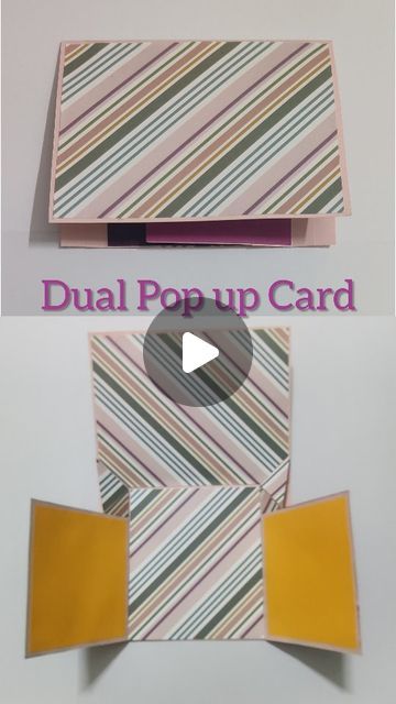 Dual Pop Up Card Tutorial, Dual Pop Up Card, Fancy Napkin Folding, Scrap Ideas, Napkin Folding, Art N Craft, Craft Lovers, Card Tutorial, Tutorial Video