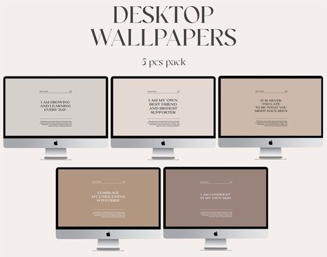 Macbook affirmation wallpapers, set of 5 wallpapers, Affirmation, Aesthetic Wallpaper, Minimalistic motivation, iMac desktop theme, desktop Affirmation Aesthetic Wallpaper, Wallpaper Imac, Affirmation Aesthetic, Affirmation Wallpapers, Imac Wallpaper, Desktop Themes, Imac Desktop, Aesthetic Wallpaper, Desktop Wallpaper