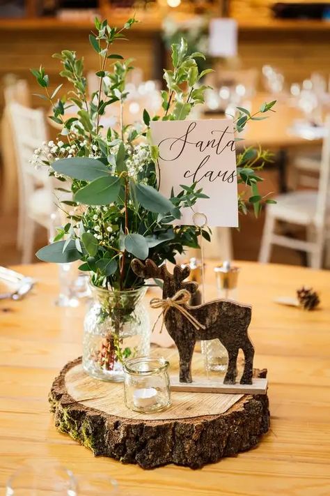 Woodland Table Centerpieces Baby Shower, Rustic Winter Birthday Party, Woodsy Centerpieces Rustic, Winter Woodland Centerpiece, Winter Forest Centerpiece, Deer Wedding Decorations, Adventure Baby Shower Centerpieces, Rustic Winter Baby Shower Ideas, Woodland Baby Shower Centerpieces Boy