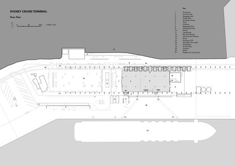 Gallery - Sydney Cruise Terminal / Johnson Pilton Walker Architects - 18 Seaport Terminal Floor Plan, Terminal Design Architecture, Cruise Terminal Architecture, Cruise Terminal, Architectural Design House Plans, Architecture Drawing Art, Sydney Harbour, Graduation Project, Cruise Port