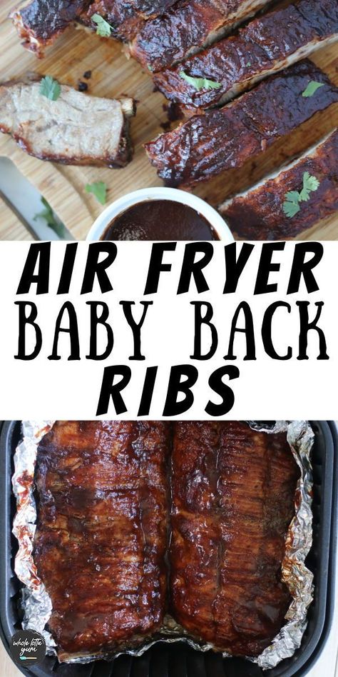 Air Fryer Ribs, Air Fryer Recipes Ribs, Air Fryer Recipes Low Carb, Ribs Bbq, Bbq Baby Back Ribs, Large Air Fryer, Air Fried Food, Air Fryer Oven Recipes, Air Fry Recipes