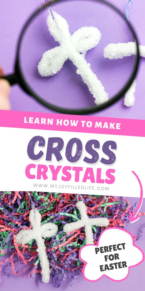 Your kids will be amazed as they watch these crystal crosses form! Make them for Easter or as a fun science experiment. Get the instructions from My Joy-Filled Life. Sunday School Experiments For Kids, Christian Science Experiments, Easter Experiments For Kids, Sunday School Science Experiments, Sunday School Crafts For Teens, Bible Science Experiments For Kids, Easter Experiments, Bible Science Experiments, Cross Activity