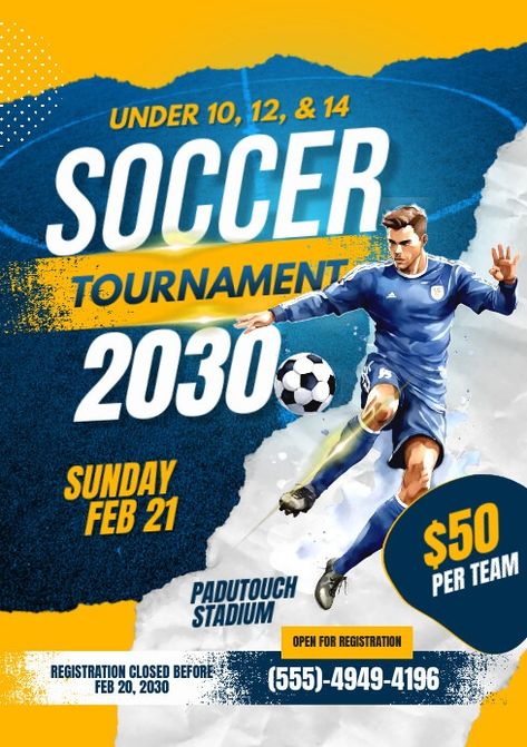 Soccer Tournament Promo Flyer Poster | PosterMyWall Soccer Flyer Design, Football Tournament Poster Design, Soccer Tournament Poster, Soccer Poster Design, Tournament Poster, Soccer Posters, Camp Flyer, Mini Soccer, Promo Flyer