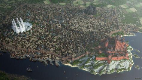 Kings Landing King's Landing Map, Game Of Thrones King, Kings Landing, Minecraft World, King's Landing, Game Of Thrones Art, Fantasy Castle, Game Of Thrones Houses, Fantasy Places