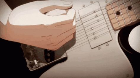 Guitar Anime Aesthetic, Guitar Anime, Electric Guitar Aesthetic, Gifs Aesthetic, Guitar Aesthetic, Gifs Anime, Blue Game, Aesthetic Gifs, Cute Gifs