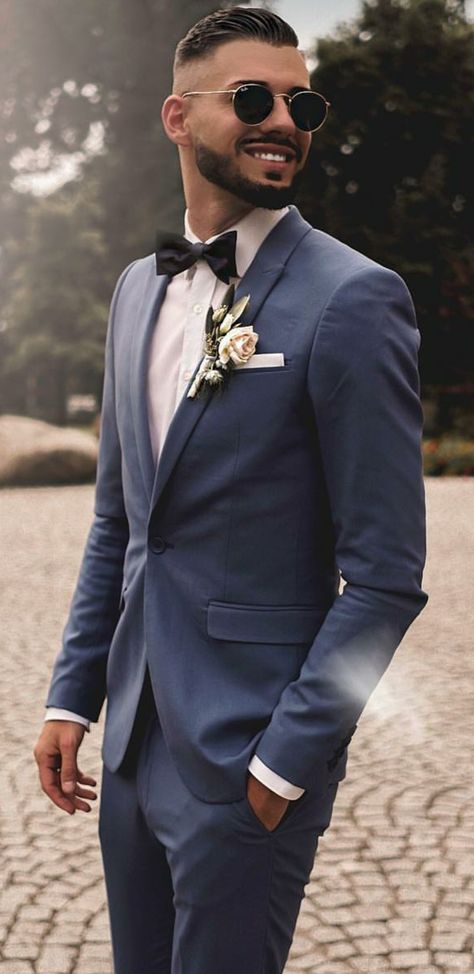 Blue Wedding Suit Groom Navy, Groom Suits For Wedding Blue, Dusty Blue Suit Groom, Best Groom Suits, Blue Wedding Suit Groom, Blue Tuxedo Wedding, Wedding Suits Men Blue, Suit For Men Wedding, Navy Groom