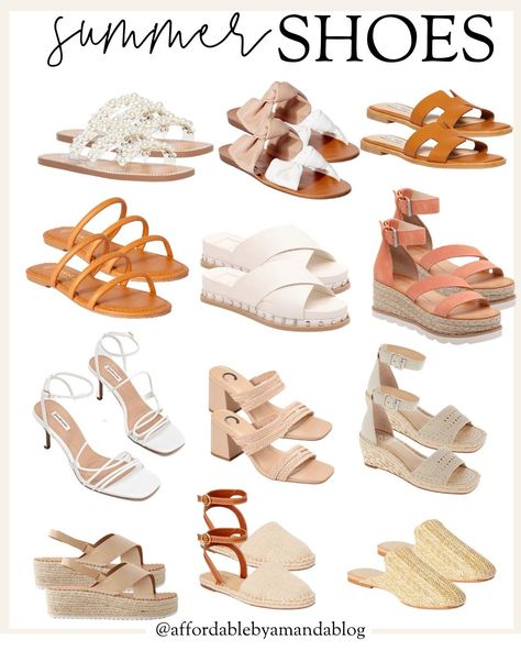 7 Cute Summer 2021 Shoe Trends - Affordable by Amanda, Top US Style Blog Best Summer Shoes, Style Influencers, Shoes 2021, White Espadrilles, Square Toe Shoes, Corporate Fashion, Embellished Flats, Embellished Shoes, Shoe Trends