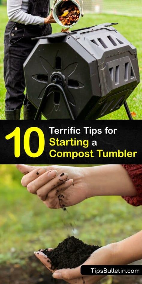 Composting Barrel Tumblers, What To Compost For Garden, Compost Garden Ideas, How To Use A Tumbling Composter, How To Start Composting In A Tumbler, Composting Tumbler For Beginners, Starting Compost Bin, Compost Tumbler For Beginners, Diy Composter Tumbler