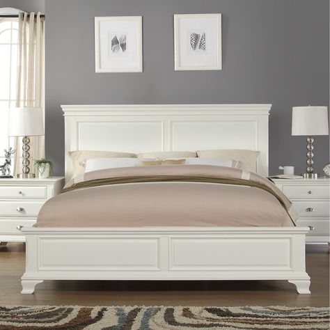 White Wood Bed, White Wood Bedroom Furniture, Idea Bilik Tidur, Wood Bedroom Furniture Sets, Bedroom Accents, Coastal Bedroom Furniture, Reka Bentuk Bilik Tidur, Beautiful Bed Designs, 5 Piece Bedroom Set