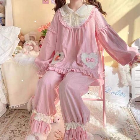 Pink Sleepy Aesthetic, Kawaiicore Pajamas, Sleepycore Outfits, Cute Sleepwear Aesthetic, Pink Pajamas Aesthetic, Kawaii Pjs, Sleepwear Aesthetic, Kawaii Pajamas, Pink Pjs