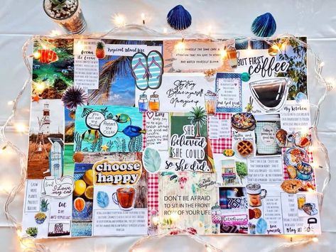 Vision Board Ideas that Work (And How To Make A Vision Board) - Lifehack Bullet Journal Vision Board, Vision Board Ideas Examples, Kids Vision Board, Creative Vision Boards, Work Vision Board, Make A Vision Board, Vision Board Diy, Vision Board Collage, Vision Boarding