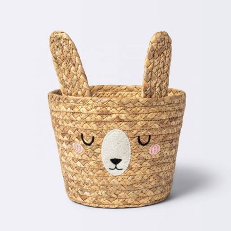 Crochet Easter Basket Free Pattern, Kid Storage, Rabbit Nose, Kids Storage Baskets, Kids Kitchen Accessories, Crochet Easter Basket, Small Storage Basket, Decorative Storage Baskets, Cloud Island