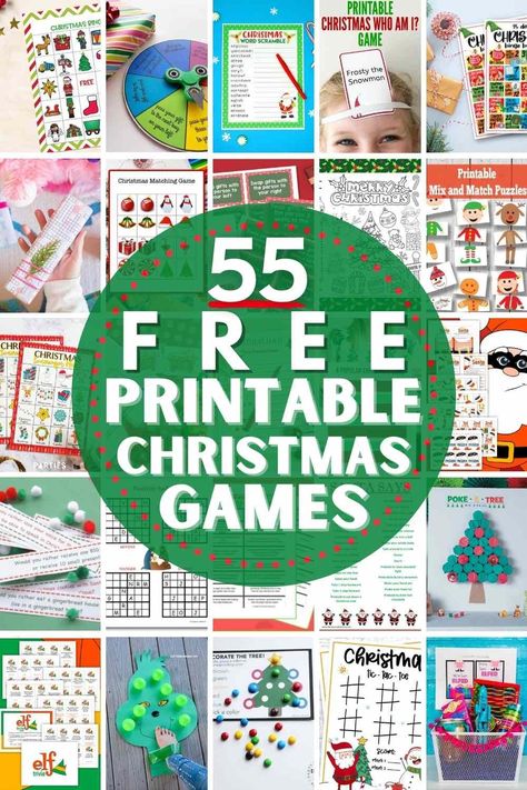 55 Free Printable Christmas Games for kids and adults of all ages! Get ready for lots of laughs and fun at your holiday party or next family game night! From printable Bingo to printable Scattergories, holiday themed Mad Libs, the Christmas left-right game, dice games, puzzles and more! There's a printable game idea for everyone here! #heatherednest #christmaspartygames #printablechristmasgames #freeprintablechristmasgames #freeprintables Christmas Game Free Printable, Printable Christmas Games For Kids, Free Printable Christmas Games, Gift Passing Game, Christmas Word Search Printable, Christmas Mad Libs, Free Christmas Games, Christmas Maze, Christmas Games For Adults