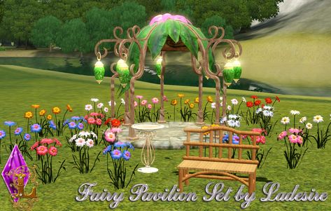 Ladesire | Fairy Pavilion Set Sims 3 Fairy, Queen Oc, Sims Memes, Ts3 Cc, Cc Furniture, My Sims, Sims 4 Mm Cc, Sims 4 Expansions, Sims House Plans