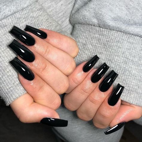 Long Black Nails, Full Cover Nail Tips, Square Press On Nails, Brown Nails Design, Long Square Nails, Black Acrylic Nails, Square Nail Designs, Nails Tips, Simple Acrylic Nails