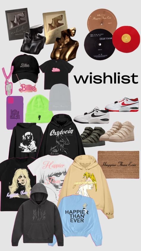 all from the billie eilish merch store! #billieeilish #wishlist #billie Billie Eilish Birthday, Teenager Birthday Gifts, Xmas List Ideas, Billie Eilish Merch, Billie Eilish Outfits, Merch Store, Concert Fits, Easy Trendy Outfits, Birthday List