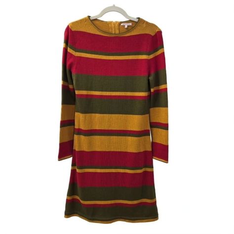 🤩 Featured Piece of the Day! Frances Valentine Phoebe Striped Sweater Dress Size Small. This piece and so many more are available in all of our stores! We carry the brands you love at the prices you love more! New additions weekly! 👚👖👜👠 COMPLIMENTARY SHIPPING for U.S. Shopify orders of $45+. We also ship to Canada! Thank you for choosing resale over retail and supporting our small business! ♻️ #outfitoftheday #styleinspo #secondhand #secondhandfashion #sustainableclothing #sustainablefash... Shopify Orders, Frances Valentine, Striped Sweater Dress, Crewneck Style, Logo Tag, Shop Mens Clothing, Green And Red, Striped Sweater, Casual Party