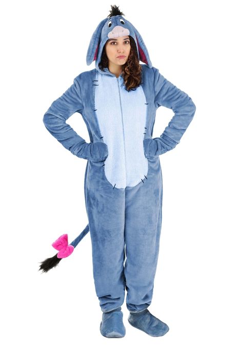 PRICES MAY VARY. Size: Large COSTUME INCLUDES: This Disney Winnie the Pooh Deluxe Eeyore Costume for adults includes a hooded jumpsuit with attached mitts and detached shoe covers. FROM FUN COSTUMES: Halloween costumes are what we do and we're very excited to team up with Disney to make licensed outfits for some of their most celebrated characters! Fans of Disney's Winnie the Pooh will love roleplaying and recreating their favorite movie moments with this Eeyore outfit. AUTHENTIC DESIGN: This Ee Eeyore Outfit, Eeyore Costume, Disney Eeyore, Fun Costumes, Halloween Onesie, Movie Moments, Velour Fabric, Disney Costumes, Shoe Covers