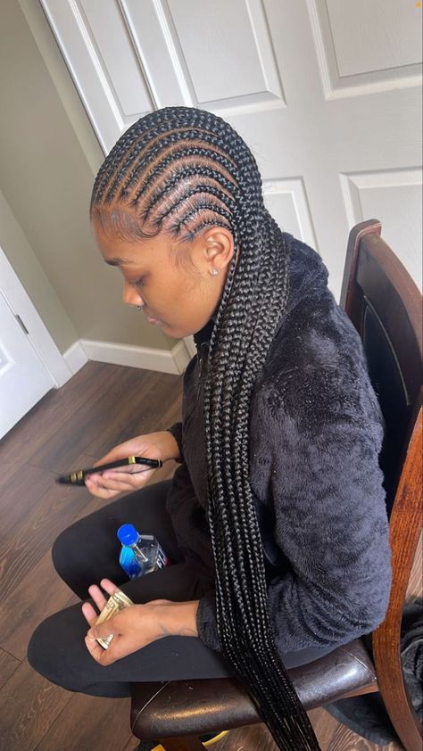 Xs Straight Back Braids, 15 Feedin Braids Straight Back, Backline Hairstyle Braids, Cornrolls Hairstyles, Back Braids, Long Cornrows, Straight Back Braids, Cornrows Braids For Black Women, Braids Styles