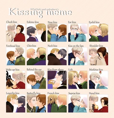 Hetalia Kissing memer yay! all my OTP's from hetalia Kissing Meme, Sufin Hetalia, Hetalia Gerita, Hetalia Fruk, Shoulder Kiss, Fruk Hetalia, Kiss Meme, Hetalia Japan, Hetalia Germany