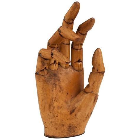 Late 19th Century Carved Wood Articulated Mannequin Hand For Sale Articulated Mannequin, Bohemian Cabin, Wood Mannequin, Mannequin Hand, Birthday Stuff, Wood Model, Doll Home, Hand Model, Wooden Dolls