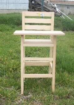 Diy Baby Doll High Chair Baby Doll Furniture, Doll High Chair, Cute Desk Chair, Big Comfy Chair, Wooden High Chairs, Clay Items, Bookshelf Plans, Desk Plans, Monthly Baby