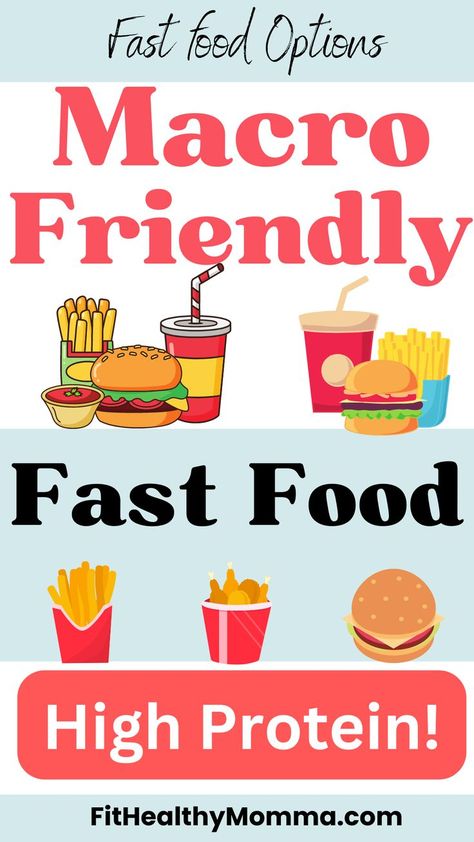 macro friendly fast food options Macro Friendly Drinks, Eat This Not That Fast Food, Protein Fast Food, Easy Macro Friendly Meals, Macro Friendly Foods, Meal Prep With Macros, Macro Friendly Restaurant Meals, Healthy Eating Out Fast Foods, Macros For Fast Food