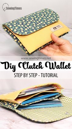 Easy Wallet Pattern Free Sewing Projects, Clutch Wallet Sewing Pattern, Diy Cloth Purse, Easy Clutch Sewing Pattern, Wallets To Sew, Easy Wallets To Sew, Easy Sew Wallet, Easy Purses To Sew, Free Wallet Sewing Patterns