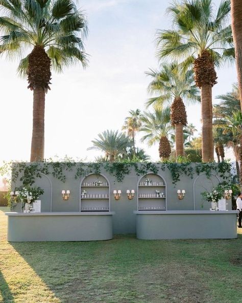 Coachella Wedding, Event Venue Design, Wedding Bar Decor, Tuscan Inspired Wedding, Event Entrance, Bar Catering, Modern Wedding Venue, Event Bar, Bar Set Up