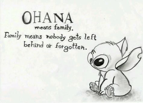 I love Stitch! "Ohana means family. Family means no one gets left behind or forgotten." Positiva Ord, Lilo I Stitch, Best Family Quotes, Lilo Y Stitch, Family Meaning, Ohana Means Family, Lilo E Stitch, Lilo Stitch, Disney Quotes