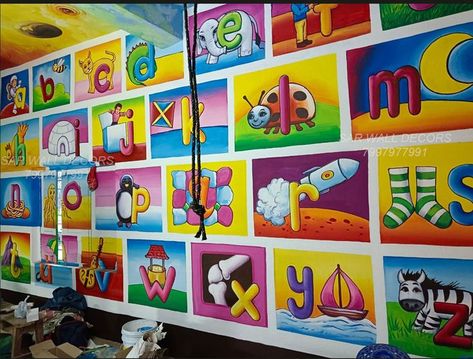 ANGANWADI SCHOOL WALL PAINTING AT BASANTH NAGAR PEDDAPALLY DISTRICT #Play #school #painting #images #wall #educational #primary #Government #best #ups #design #art #nursery #angawadi #ideas #lkg #ukg #1stclass #bala #Hyderabad #cartoon #simple #zpschool #building #upperprimary #highschool #photo #balapainting etc… 7997977991 04040033355 www.sarwalldecors4@gmail.com www.sarwalldecors.com School Wall Painting Ideas Classroom, Painting For School, Highschool Classroom, School Wall Painting, Cartoon Wall Painting, Namaste Art, Classroom Wall Decor, Preschool Classroom Decor, School Wall Art