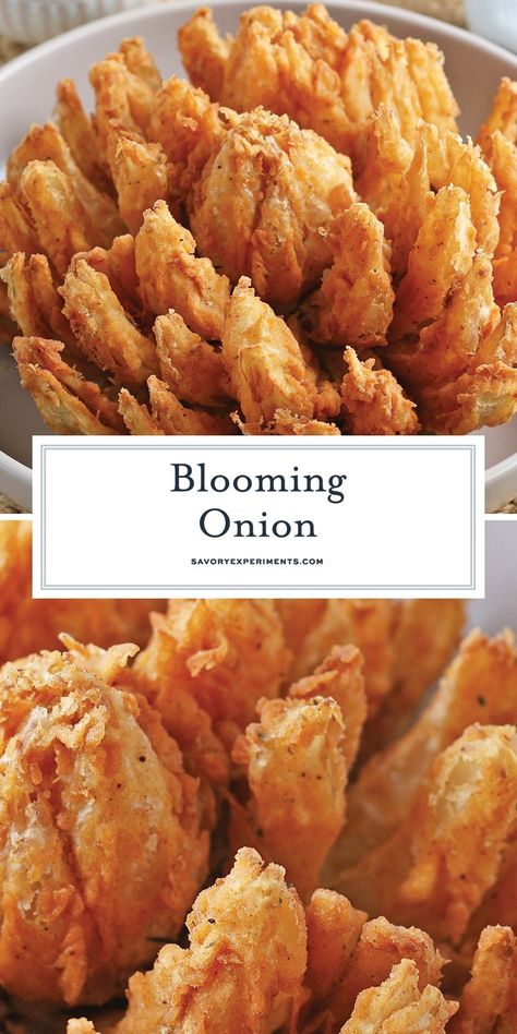 Easy Blooming Onion, Onion Blossom Recipe, Outback Bloomin Onion, Blooming Onion Recipe, Bloomin Onion Sauce, Onion Blossom, Baked Blooming Onion, Blooming Onion Sauce, Blooming Onion Recipes