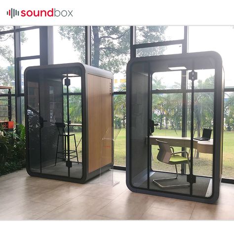 Movable Silence Quite Soundproof Glass Booth Office Pod - Buy Quite Office Pod,Quite Phone Pod,Quite Soundproof Booth Product on Alibaba.com Pods Architecture, Soundproof Booth, Soundproof Office, Mini Cafeteria, Open Concept Office, Office Booth, Phone Booth Office, Private Workspace, Pod House