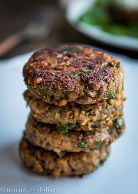 Lentil Patties recipe - Easy, healthy dinner recipe with gluten free and vegan options. Eat these like a burger in a bun or lettuce wraps.