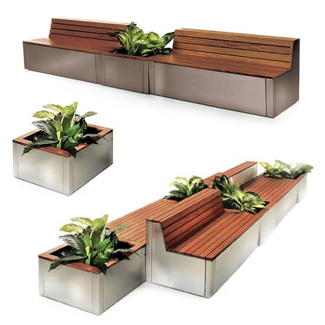 Products - Benchmark Design Group Meja Outdoor, Urban Furniture Design, Planter Bench, Urban Landscape Design, Landscape Architecture Design, Urban Furniture, Bench Designs, Street Furniture, Modern Bench