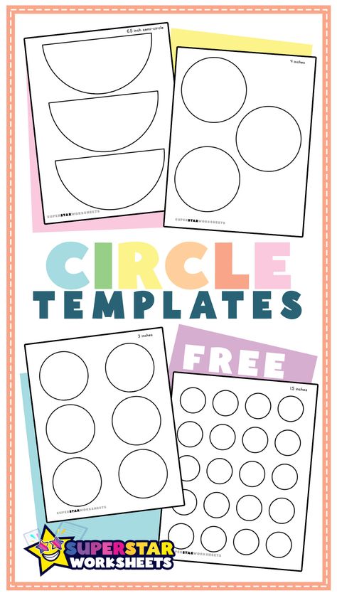 Circle templates are fun for all ages! You can use them for fine motor cut-and-paste activities, art projects, or even just to make circles on your own. Great for kids aged 3+! #printable #free #circle #templates #artforkids #finemotor Snowman Bulletin Board, Circle Printable, Making Gift Tags, Printable Circles, Bulletin Board Design, Animal Art Projects, Homeschool Board, Shapes Worksheets, Shape Templates