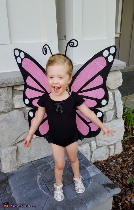 Monarch Costume, Pink Monarch Butterfly, Diy Butterfly Costume, Butterfly Halloween Costume, Butterfly Halloween, Butterfly Costume, Halloween Costumes For 3, The Color Pink, Costume Works