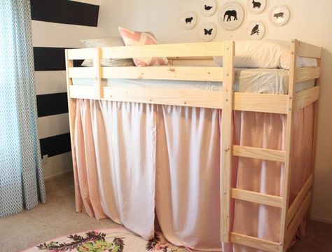 Picture of Curtains Down - Playground On Bunk Bed Hacks, Ikea Mydal, Ikea Crib, Ikea Bunk Bed, Murphy Bed Ikea, Kids Loft Beds, Bunk Beds With Storage, Bunk Bed Designs, Space Bedding