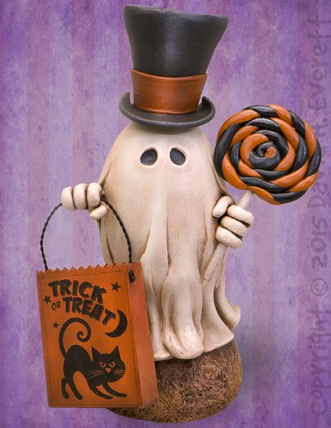 Halloween Crafts To Make, Clay Halloween, The Farewell, Polymer Clay Halloween, Halloween Clay, Adornos Halloween, Halloween Artwork, Halloween Doll, Halloween Diy Crafts