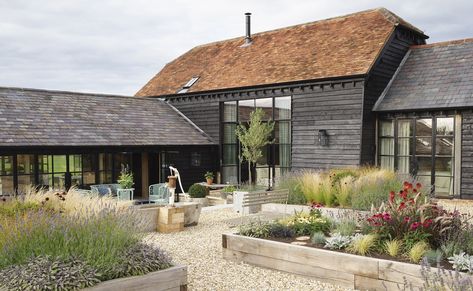 Barn Living, Unique Gallery Wall, Barn Renovation, Modern Barn House, Weekend House, Barn Conversion, Modern Barn, Courtyard Garden, Old Barn