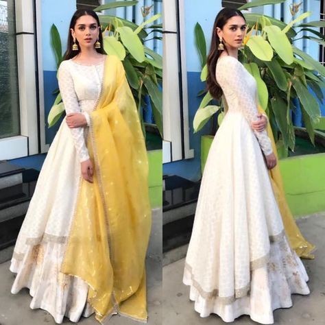 Anarkali, Aditi Rao Hydari, Aditi Rao, Yellow Dress, New Ideas, Saree Designs, Diva, Formal Dresses Long, A Woman