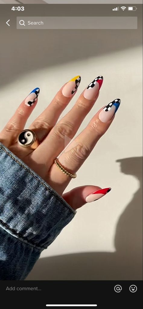 Nails Race Design, F1 Inspired Makeup, Charles Leclerc Nail Art, Formula One Inspired Nails, Silverstone F1 Nails, Indy 500 Race Nails, Hot Wheels Nails Acrylics, Nails Racing Design, Race Inspired Nails