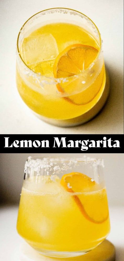 If you love a margarita but are always looking for ways to mix it up, then you’ve gotta try this lemon margarita! When they’re in season, we like to use Meyer lemons, but regular lemons will work just fine too. The key to make the best lemon margarita lies in making a lemon-infused honey simple syrup that is truly infused with lemon through and through. The rest of the cocktail is simple—tequila, lemon juice and the infused simple syrup. Lemon Margarita Recipe, Cocktail Amaretto, Lemon Simple Syrup, Infused Simple Syrup, Lemon Margarita, Italian Margarita, Lemon Juice Recipes, Mezcal Margarita, Traditional Margarita