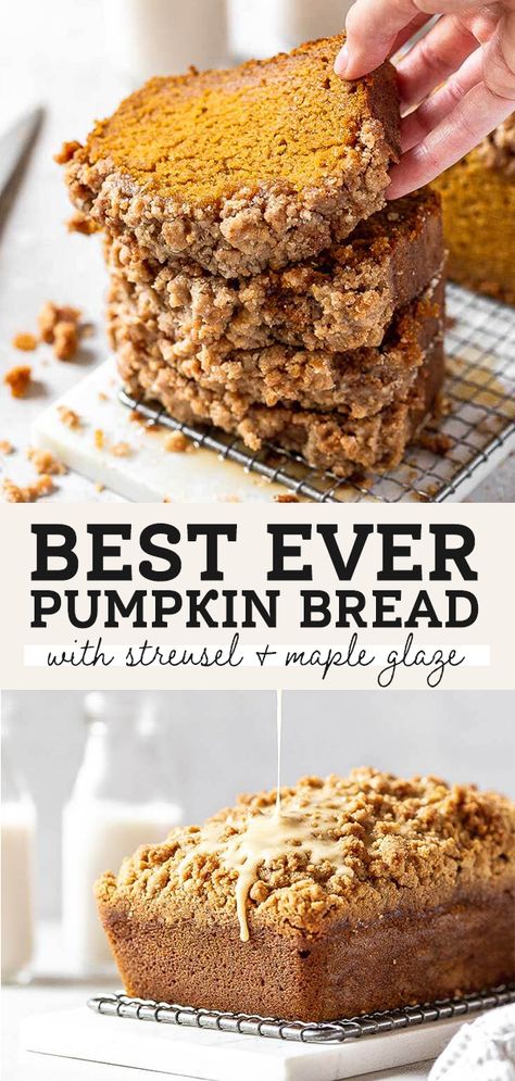 Pumpkin Bread With Streusel Topping, Pumpkin Bread With Streusel, The Best Pumpkin Bread, Best Pumpkin Bread Recipe, Moist Pumpkin Bread, Fall Baking Recipes, Keto Pancakes, Pumpkin Recipes Dessert, Fall Cooking