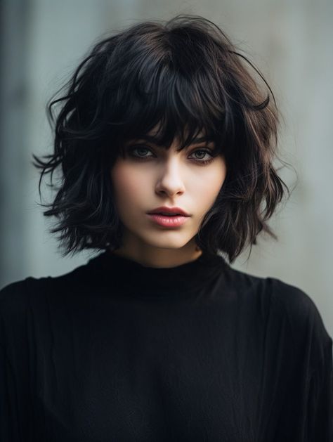 Hangodango on tiktok Short Hairstyle Women Messy, Short Hair Rat Tail, Short Shag With Bangs Layered Cuts, Wolf Cut Hair Corto, Short Shaggy Haircuts With Bangs, Wolf Cut Short Hair With Bangs, Short Wavy Haircuts With Bangs, Shaggy Lob With Bangs Round Faces, Wolf Cut Bob